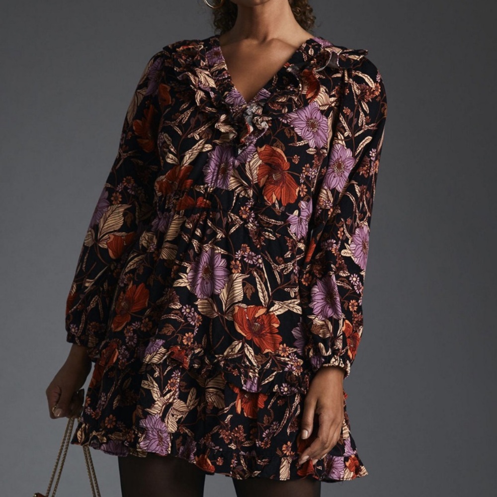 Anthropologie Tiered Corduroy Dress